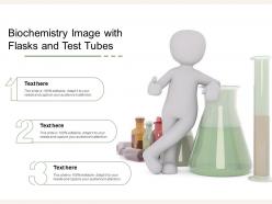 Biochemistry image with flasks and test tubes