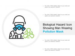 Biological hazard icon showing man wearing pollution mask