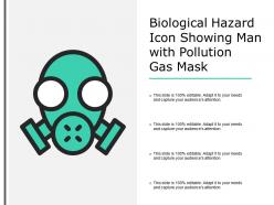 Biological hazard icon showing man with pollution gas mask