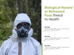 Biological hazard or biohazard pose threat to health