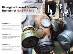 Biological hazard showing number of gas masks