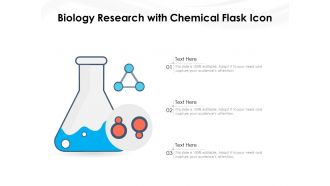 Biology research with chemical flask icon