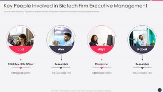 Bioprocessing firm investor presentation involved biotech firm executive management