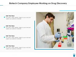 Biotech company employee working on drug discovery