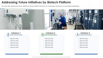 Biotech pitch deck addressing future initiatives by biotech platform