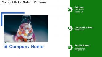 Biotech pitch deck contact us for biotech platform