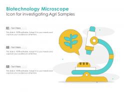 Biotechnology microscope icon for investigating agri samples