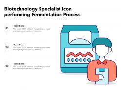 Biotechnology specialist icon performing fermentation process
