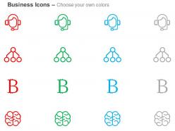Bit coins brain support network ppt icons graphics