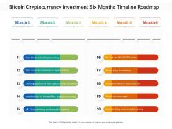 Bitcoin cryptocurrency investment six months timeline roadmap