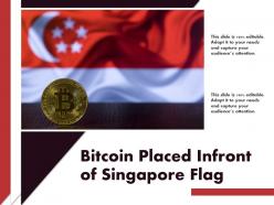 Bitcoin placed infront of singapore flag