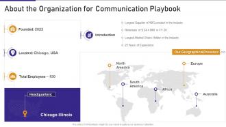 Bitcoin Playbook About The Organization For Communication Playbook Ppt Summary