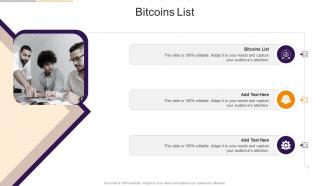 Bitcoins List In Powerpoint And Google Slides Cpb