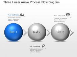 Bj three linear arrow process flow diagram powerpoint template