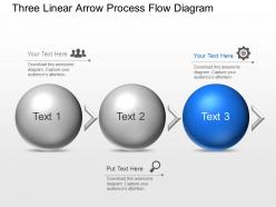 Bj three linear arrow process flow diagram powerpoint template