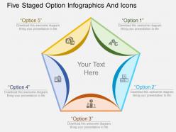 Bk five staged option infographics and icons flat powerpoint design