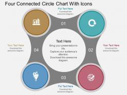 Bk four connected circle chart with icons flat powerpoint design