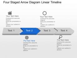 Bk four staged arrow diagram linear process powerpoint template slide