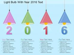 Bk light bulb with year 2016 text flat powerpoint design
