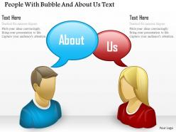 Bk people with bubble and about us text powerpoint template
