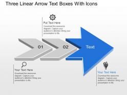 Bk three linear arrow text boxes with icons powerpoint template