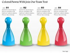 Bl colored pawns with join our team text powerpoint template