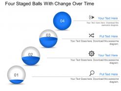 Bl four staged balls with change over time powerpoint template slide