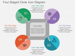 Bl four staged circle icon diagram flat powerpoint design