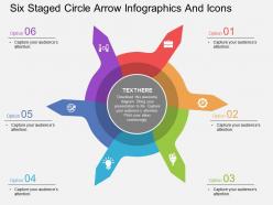 Bl six staged circle arrow infographics and icons flat powerpoint design