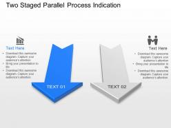 Bl two staged parallel process indication powerpoint template slide