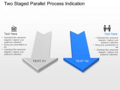 Bl two staged parallel process indication powerpoint template slide