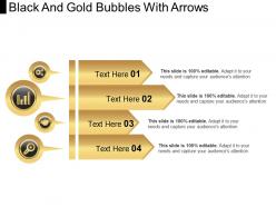 Black and gold bubbles with arrows
