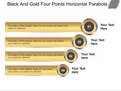 Black and gold four points horizontal parabola