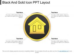 Black and gold icon ppt layout