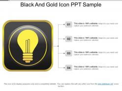 Black and gold icon ppt sample