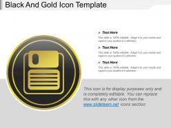 Black and gold icons template slide