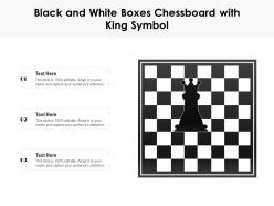 Black and white boxes chessboard with king symbol