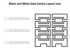 Black and white data centre layout icon