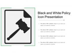 Black and white policy icon presentation