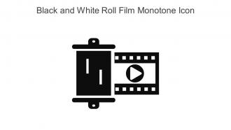 Black And White Roll Film Monotone Icon In Powerpoint Pptx Png And Editable Eps Format