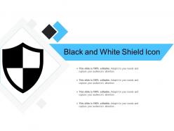 Black and white shield icon