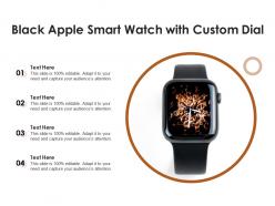Black apple smart watch with custom dial