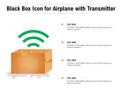 Black box icon for airplane with transmitter