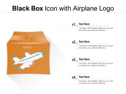 Black box icon with airplane logo