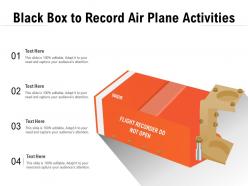 Black box to record air plane activities