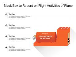 Black box to record on flight activities of plane