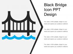 Black bridge icon ppt design