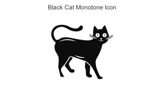 Black Cat Monotone Icon In Powerpoint Pptx Png And Editable Eps Format