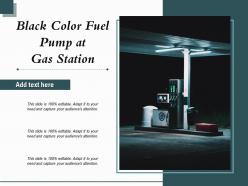 Black color fuel pump at gas station