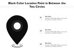 Black color location point in between the two circles